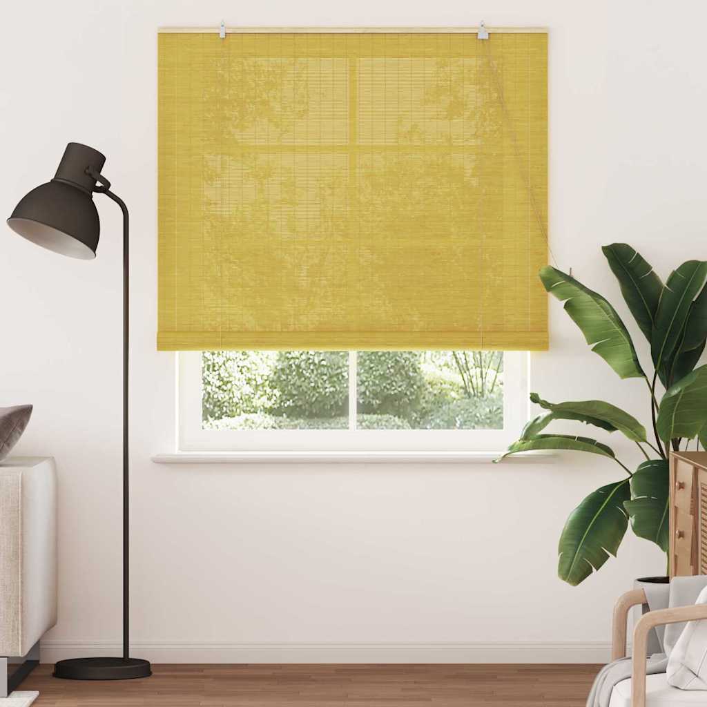 Roller Blind Yellow 150 x 220 cm Bamboo