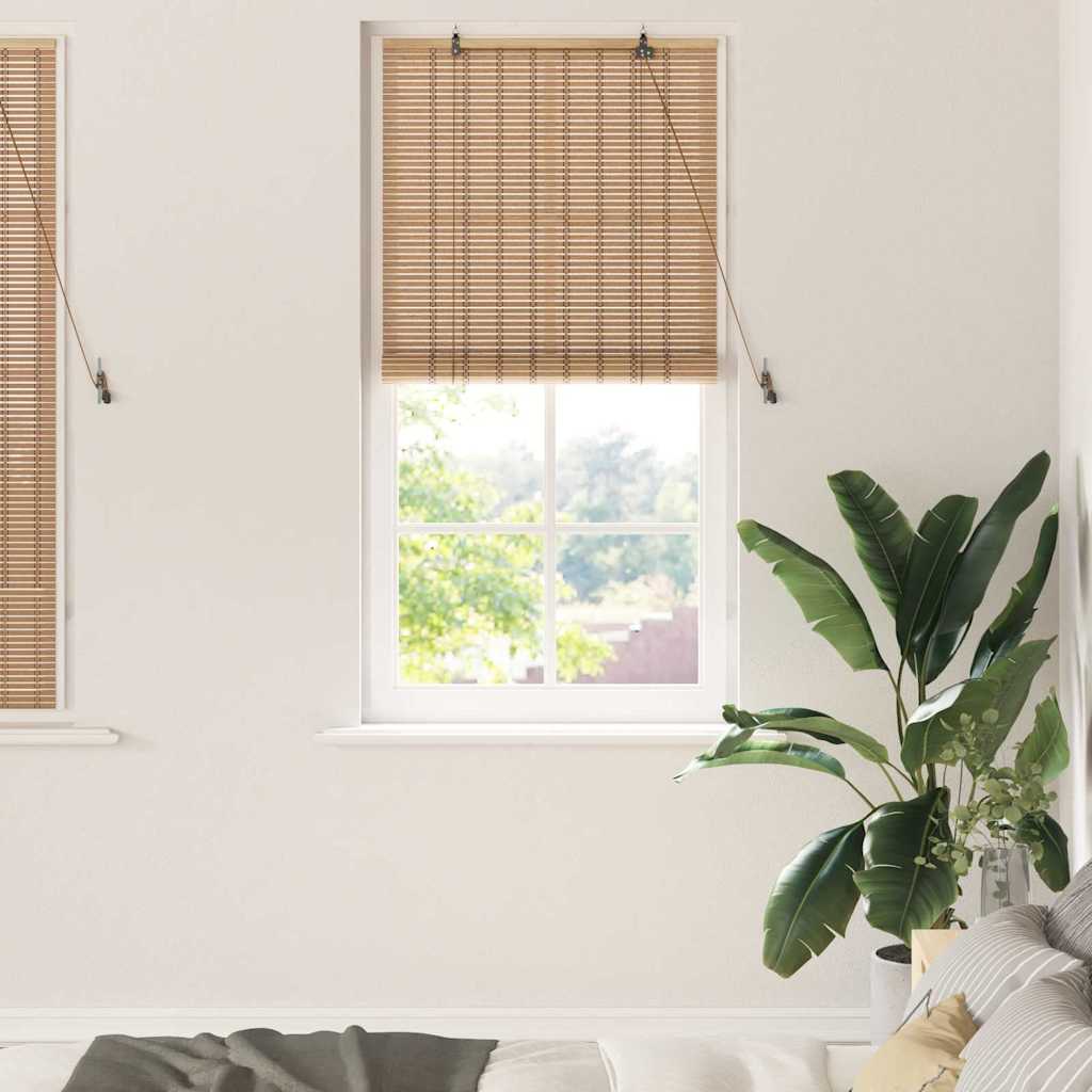 Roller Blind with Curtains Manual Nature 80 x 220 cm Bamboo