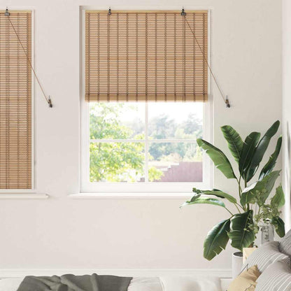 Roller Blind with Curtains Manual Nature 100 x 160 cm Bamboo