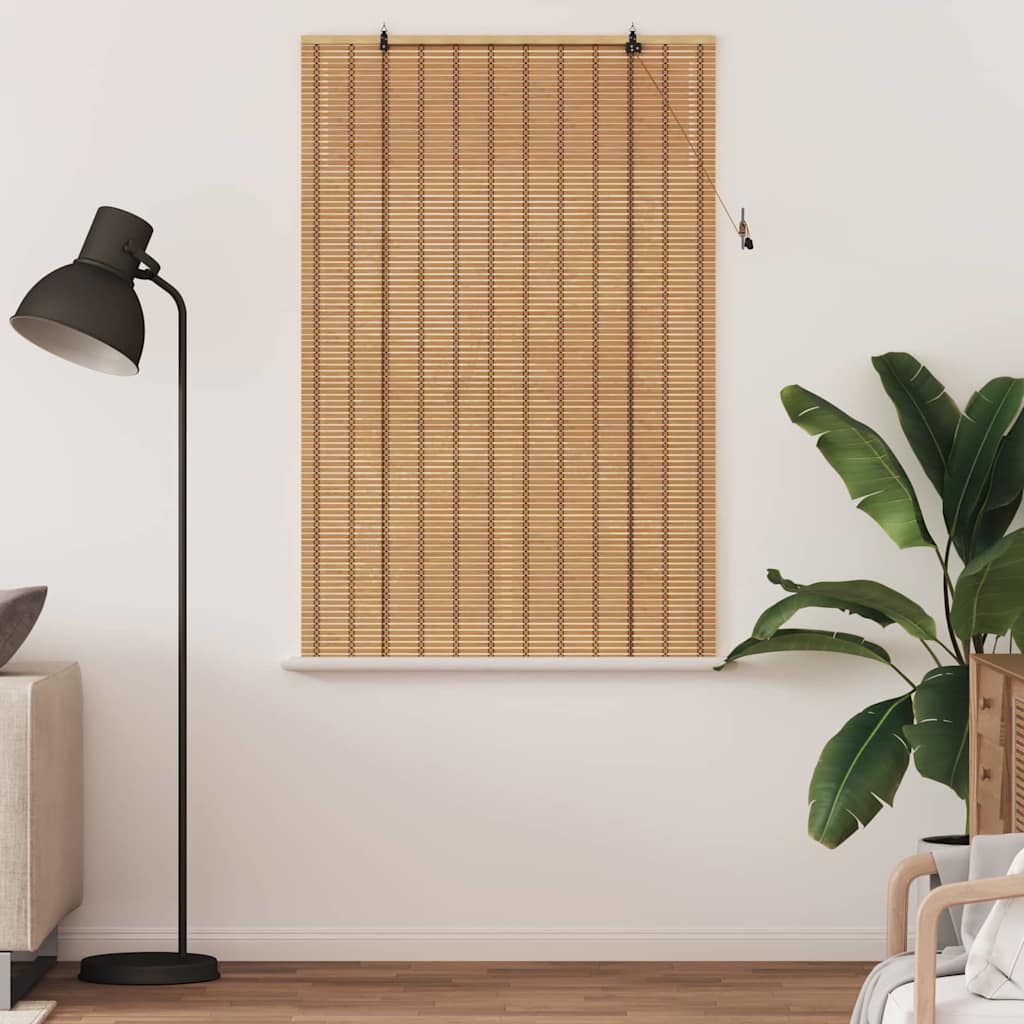 Roller Blind with Curtains Manual Nature 100 x 160 cm Bamboo