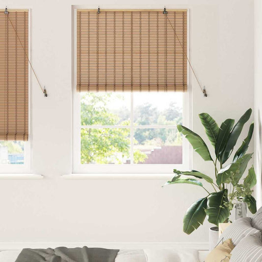 Roller Blind Natural and Brown 120 x 220 cm Bamboo