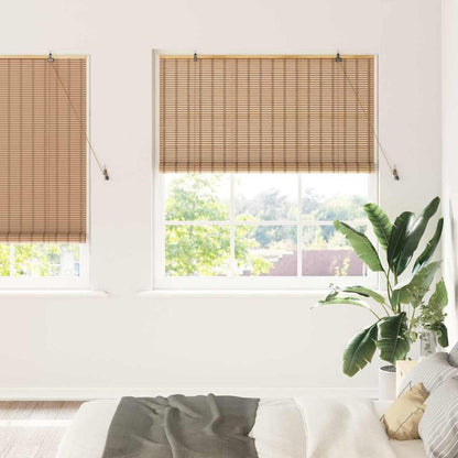 Roller Blind with Curtains Manual Nature 150 x 220 cm Bamboo
