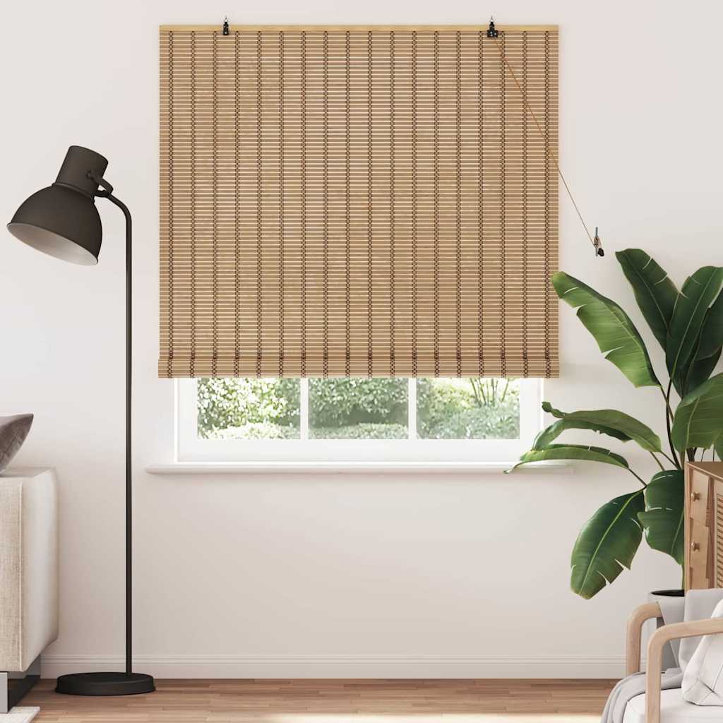 Roller Blind with Curtains Manual Nature 150 x 220 cm Bamboo