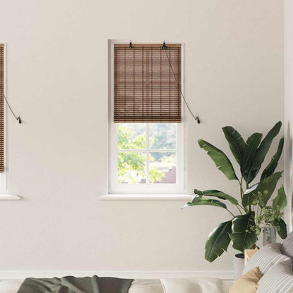Roller Blind with Curtains Manual Brown 60 x 220 cm Bamboo