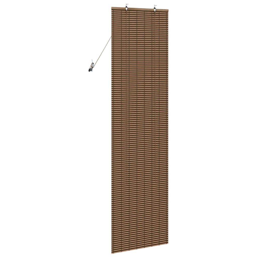Roller Blind with Curtains Manual Brown 60 x 220 cm Bamboo