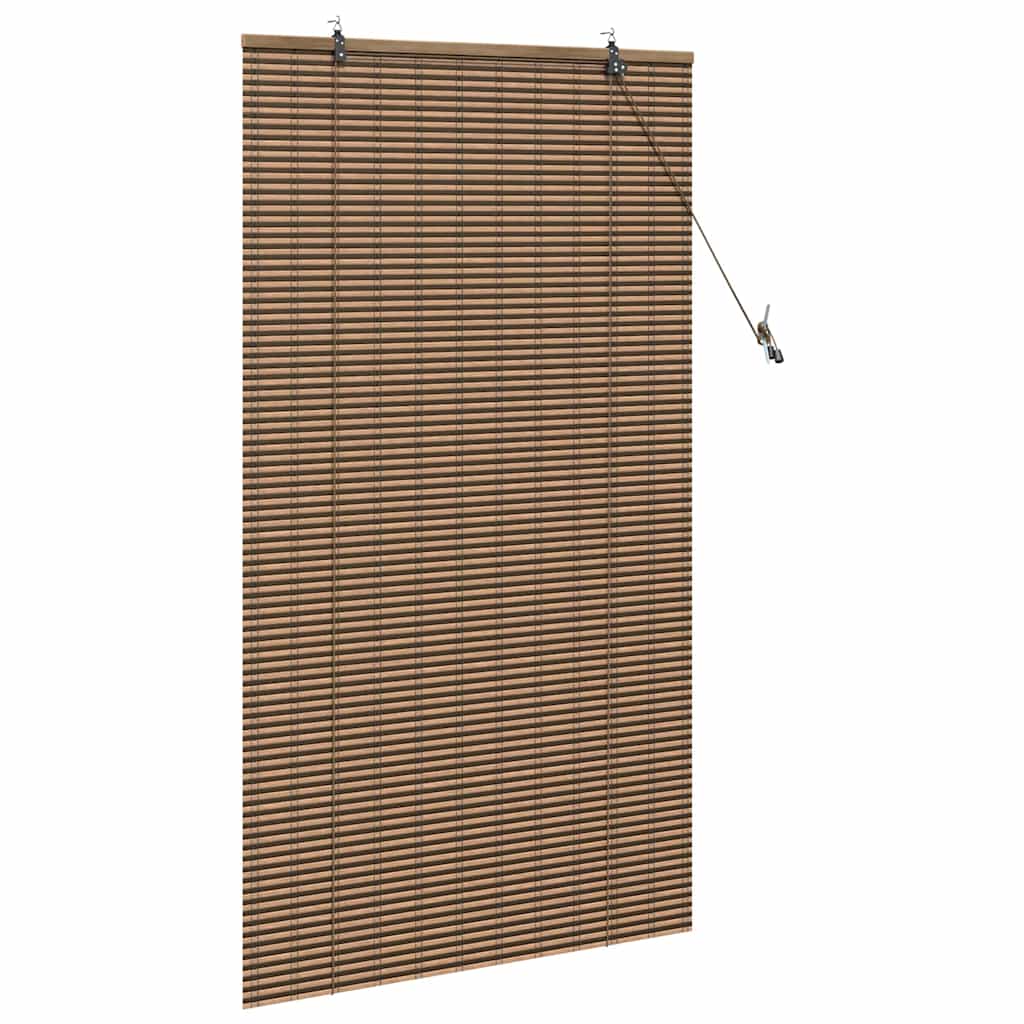 Roller Blind with Curtains Manual Brown 90 x 160 cm Bamboo