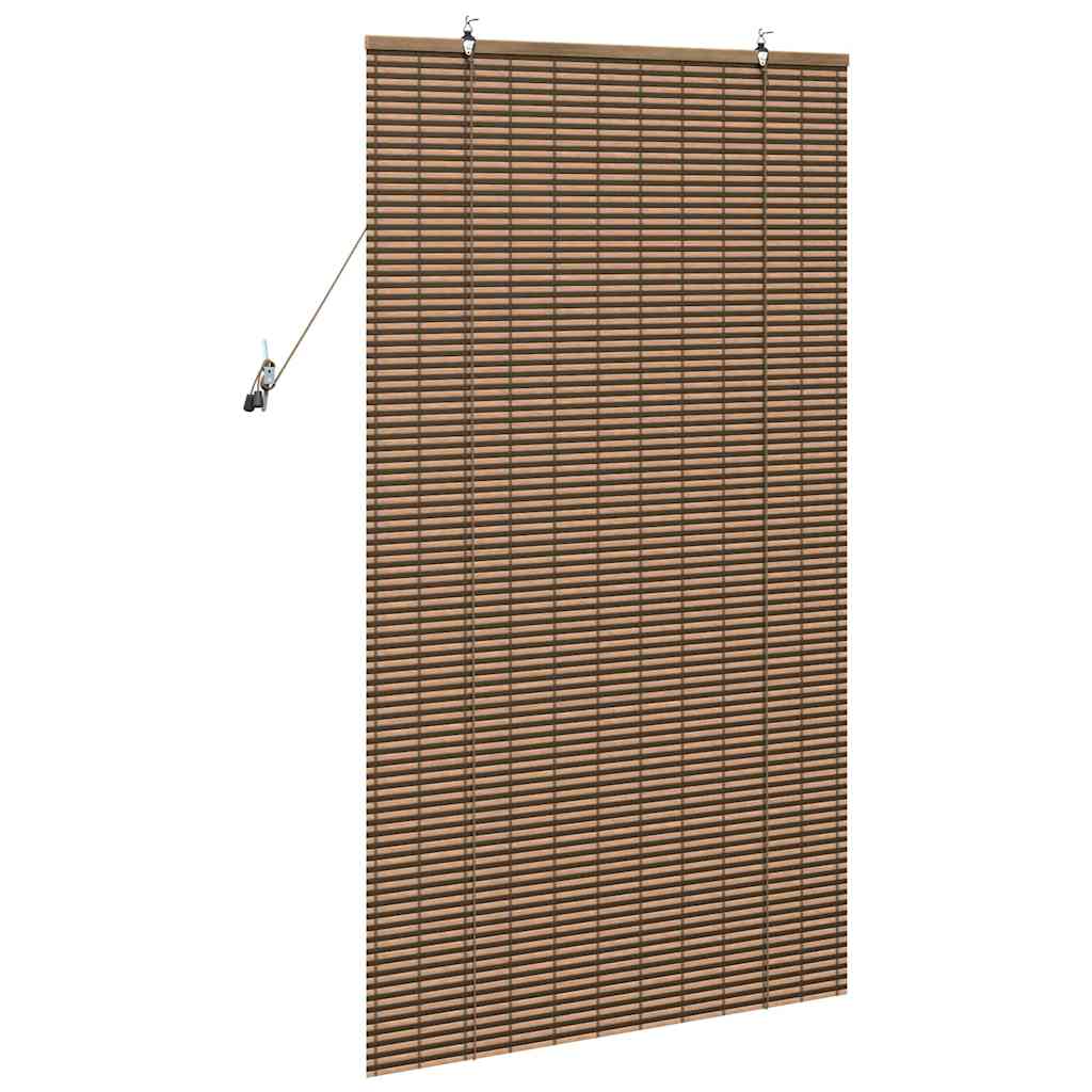 Roller Blind with Curtains Manual Brown 90 x 160 cm Bamboo