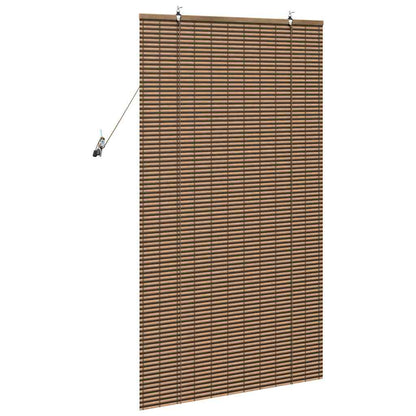 Roller Blind with Curtains Manual Brown 90 x 160 cm Bamboo