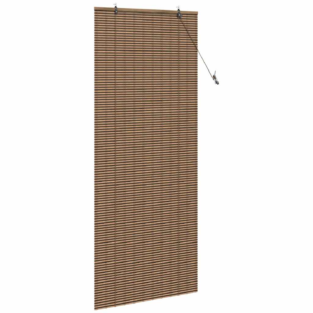 Roller Blind with Curtains Manual Brown 90 x 220 cm Bamboo