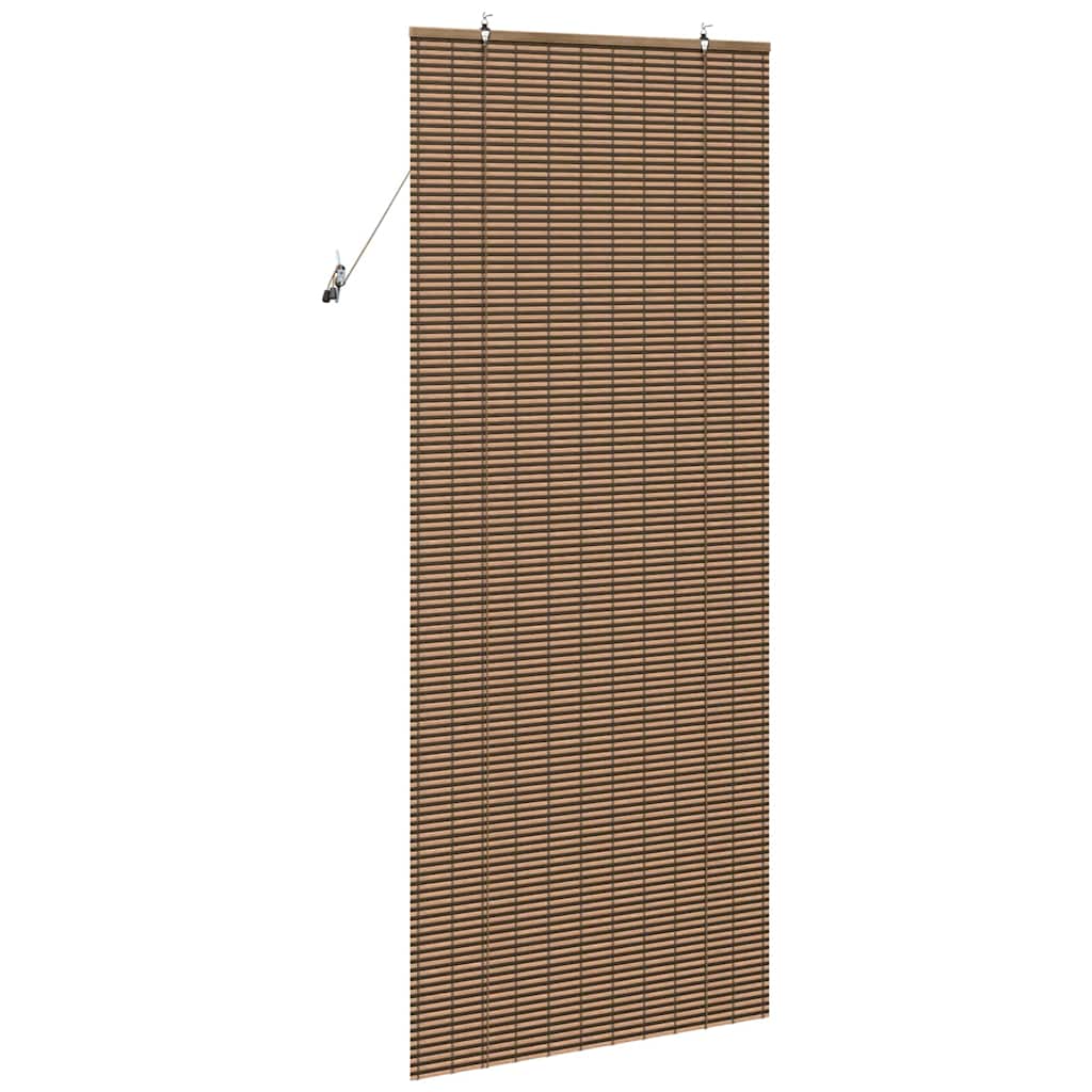 Roller Blind with Curtains Manual Brown 90 x 220 cm Bamboo