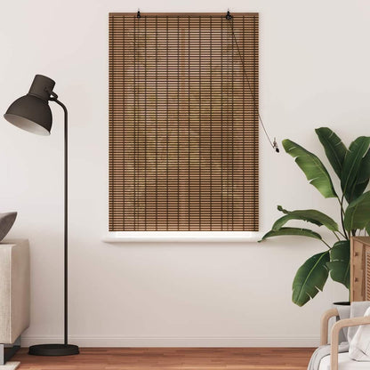 Roller Blind with Curtains Manual Brown 100 x 160 cm Bamboo