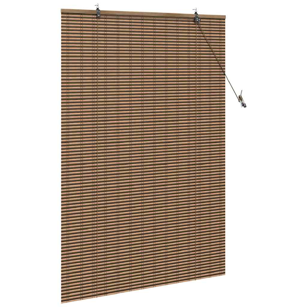 Roller Blind with Curtains Manual Brown 100 x 160 cm Bamboo