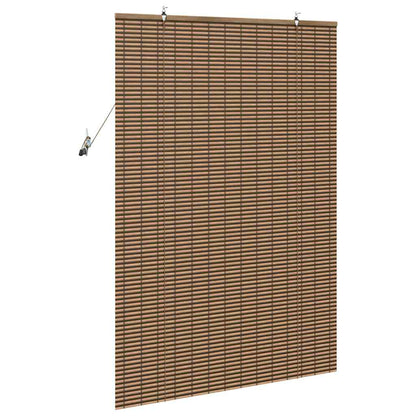 Roller Blind with Curtains Manual Brown 100 x 160 cm Bamboo