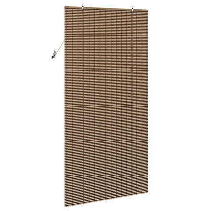 Roller Blind with Curtains Manual Brown 100 x 220 cm Bamboo