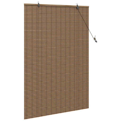 Roller Blind with Curtains Manual Brown 110 x 160 cm Bamboo