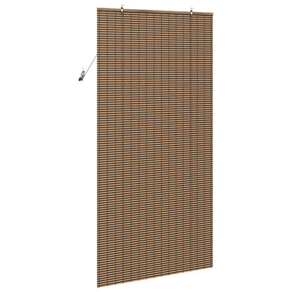 Roller Blind with Curtains Manual Brown 110 x 220 cm Bamboo