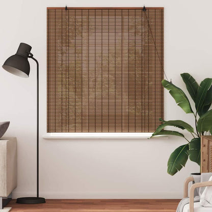 Roller Blind with Curtains Manual Brown 150 x 160 cm Bamboo