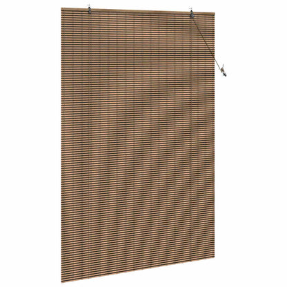 Roller Blind with Curtains Manual Brown 150 x 220 cm Bamboo