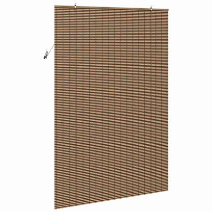Roller Blind with Curtains Manual Brown 150 x 220 cm Bamboo