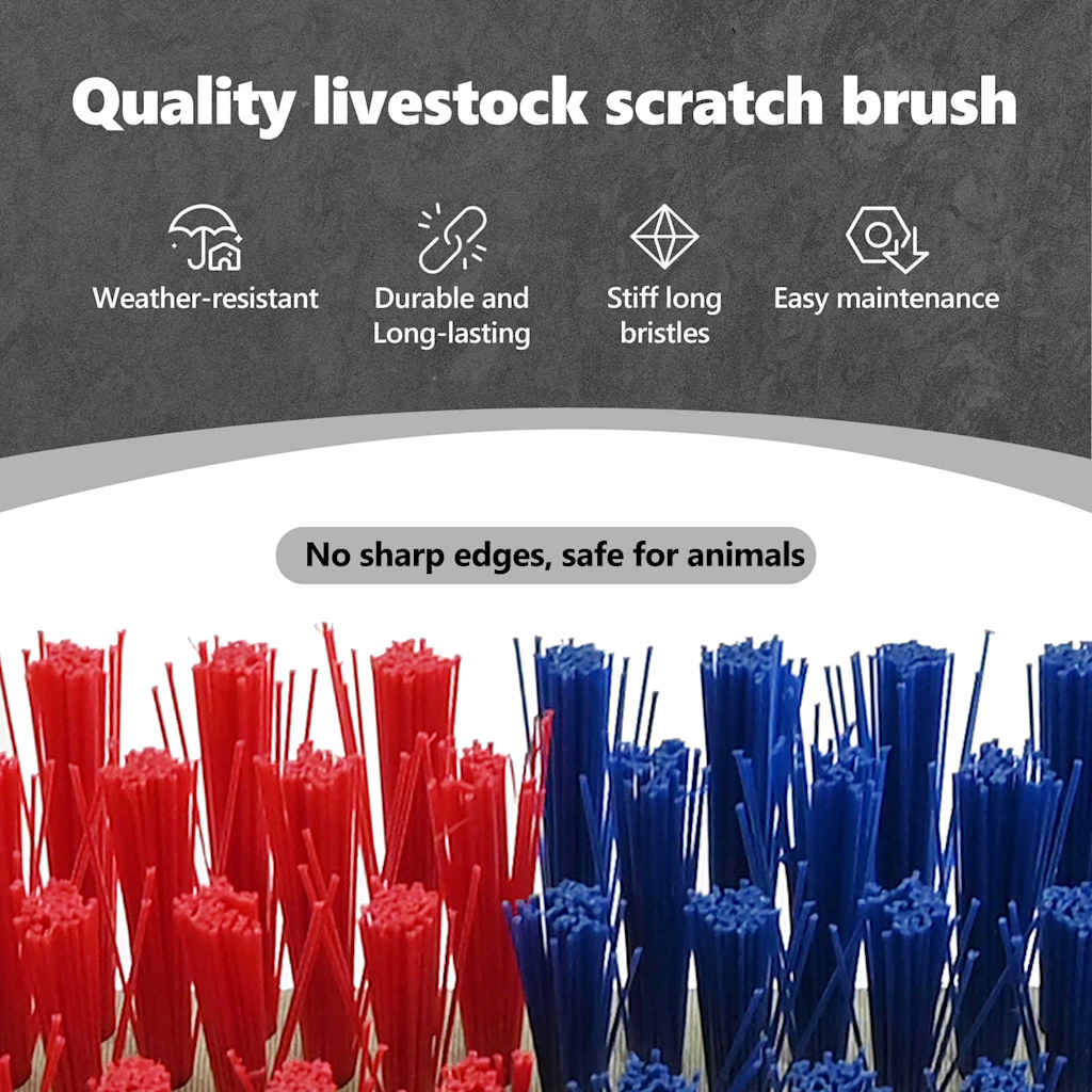 Cattle Brushes Red and Blue 50 x 17 x 9 cm Plastic and Steel