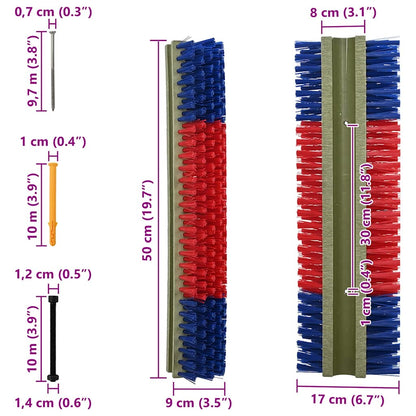 Cattle Brushes Red and Blue 50 x 17 x 9 cm Plastic and Steel