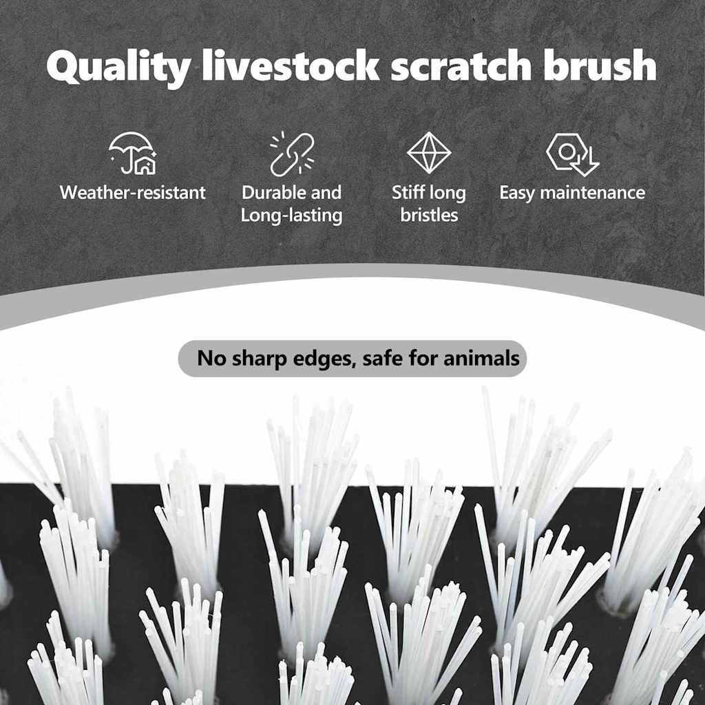 Cattle Brushes Adjustable Black and White 84 x 10 x 91 cm PVC
