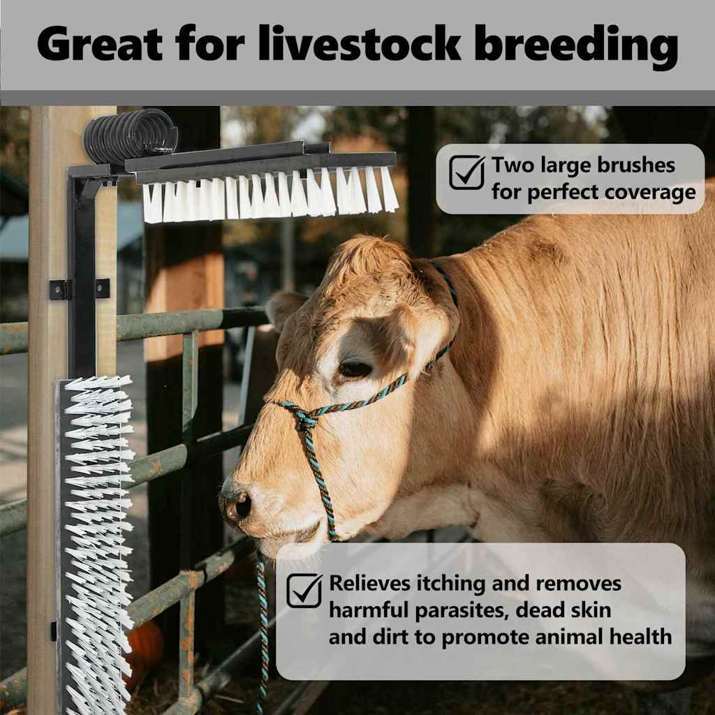 Cattle Brushes Adjustable Black and White 84 x 10 x 91 cm PVC