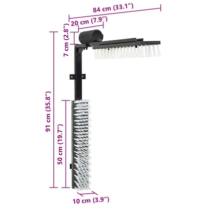 Cattle Brushes Adjustable Black and White 84 x 10 x 91 cm PVC
