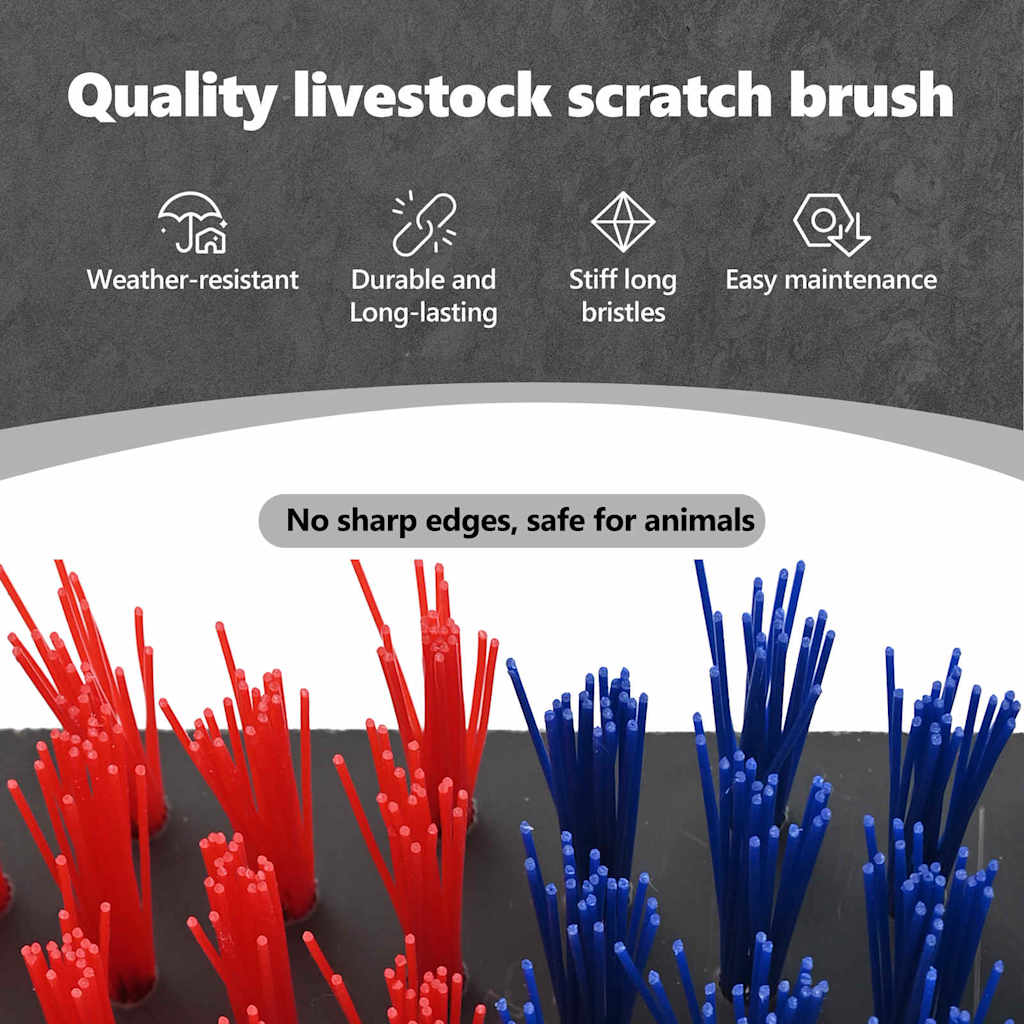 Cattle Brushes Adjustable Red and Blue 84 x 10 x 91 cm PVC