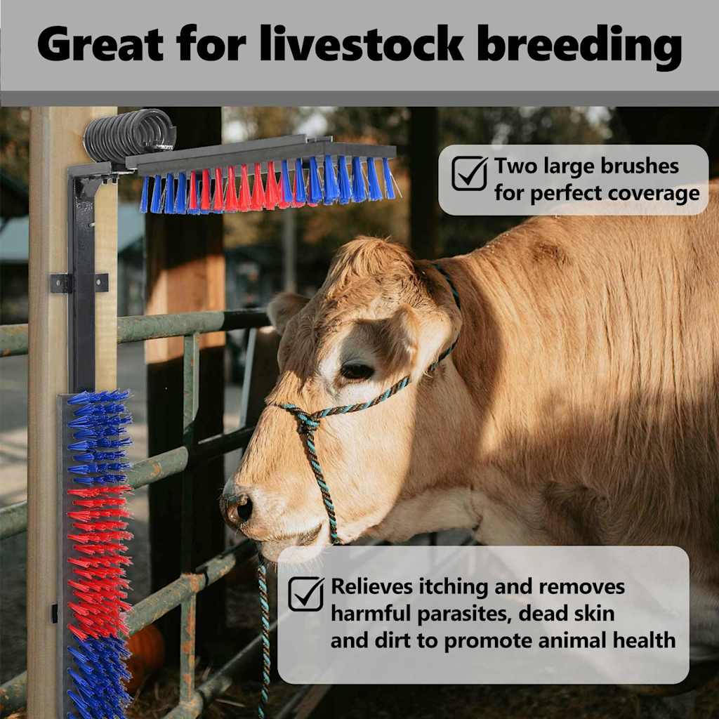 Cattle Brushes Adjustable Red and Blue 84 x 10 x 91 cm PVC