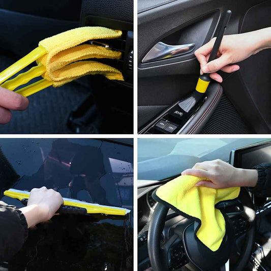 Car Brush Set Multicolour Poly Rattan