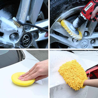 Car Brush Set Multicolour Poly Rattan