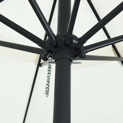 Garden Parasol Sand 394 x 394 x 248 cm Polyester and Steel