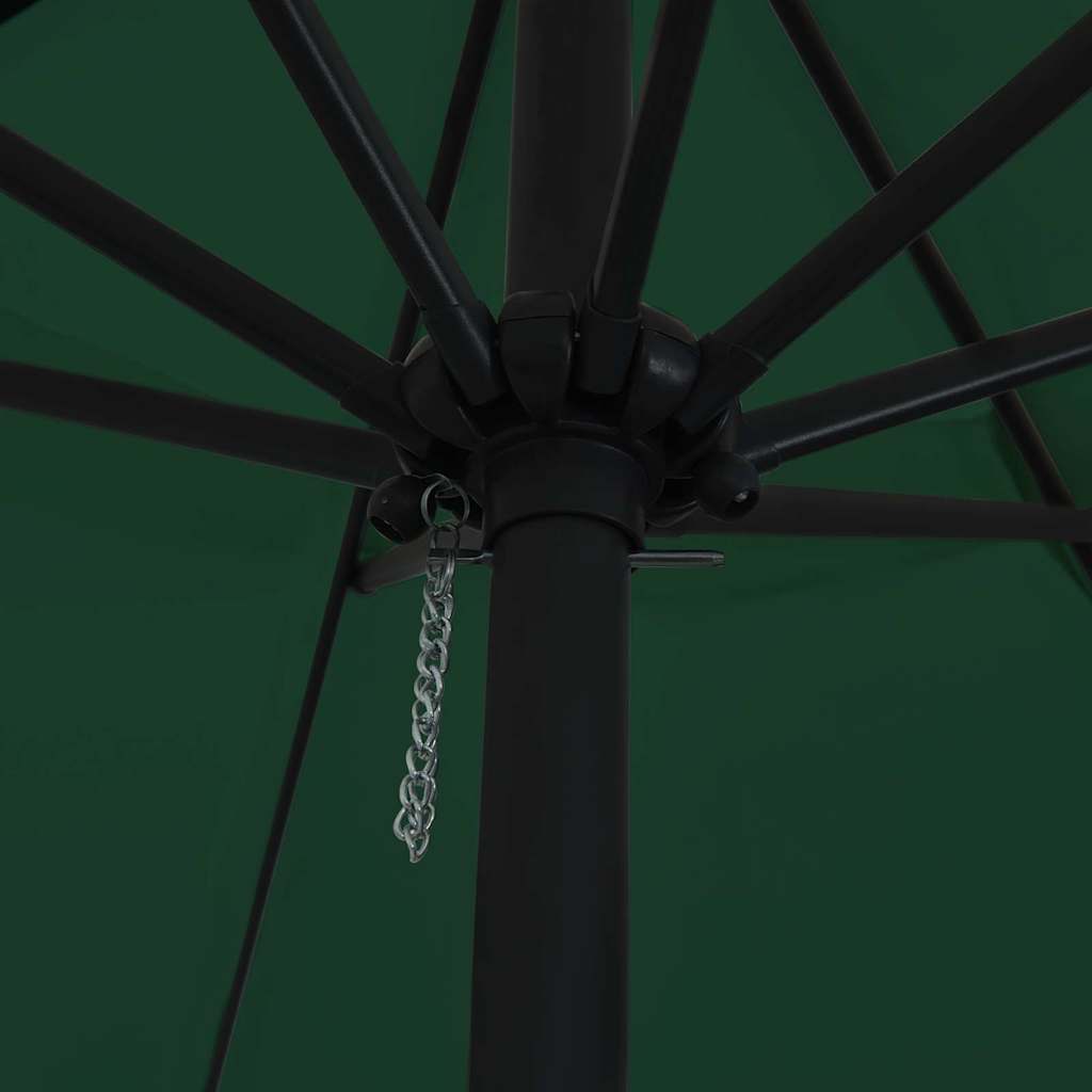 Garden Parasol Green 394 x 394 x 248 cm Polyester and Steel