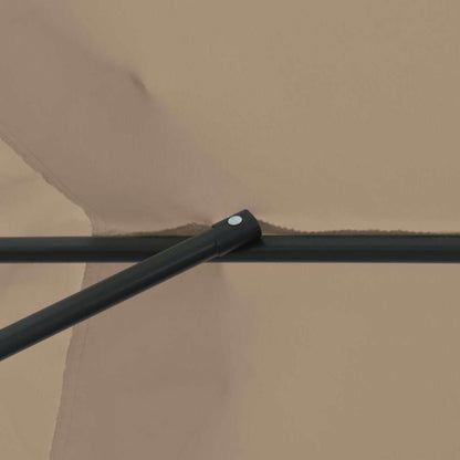 Garden Parasol Taupe 394 x 394 x 248 cm Polyester and Steel
