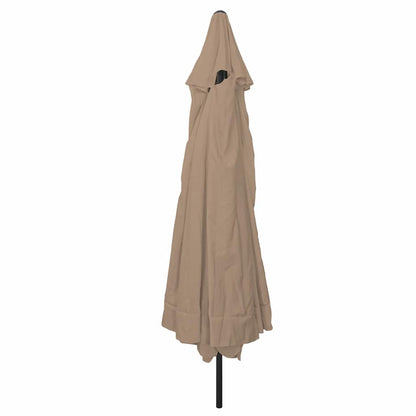 Garden Parasol Taupe 394 x 394 x 248 cm Polyester and Steel
