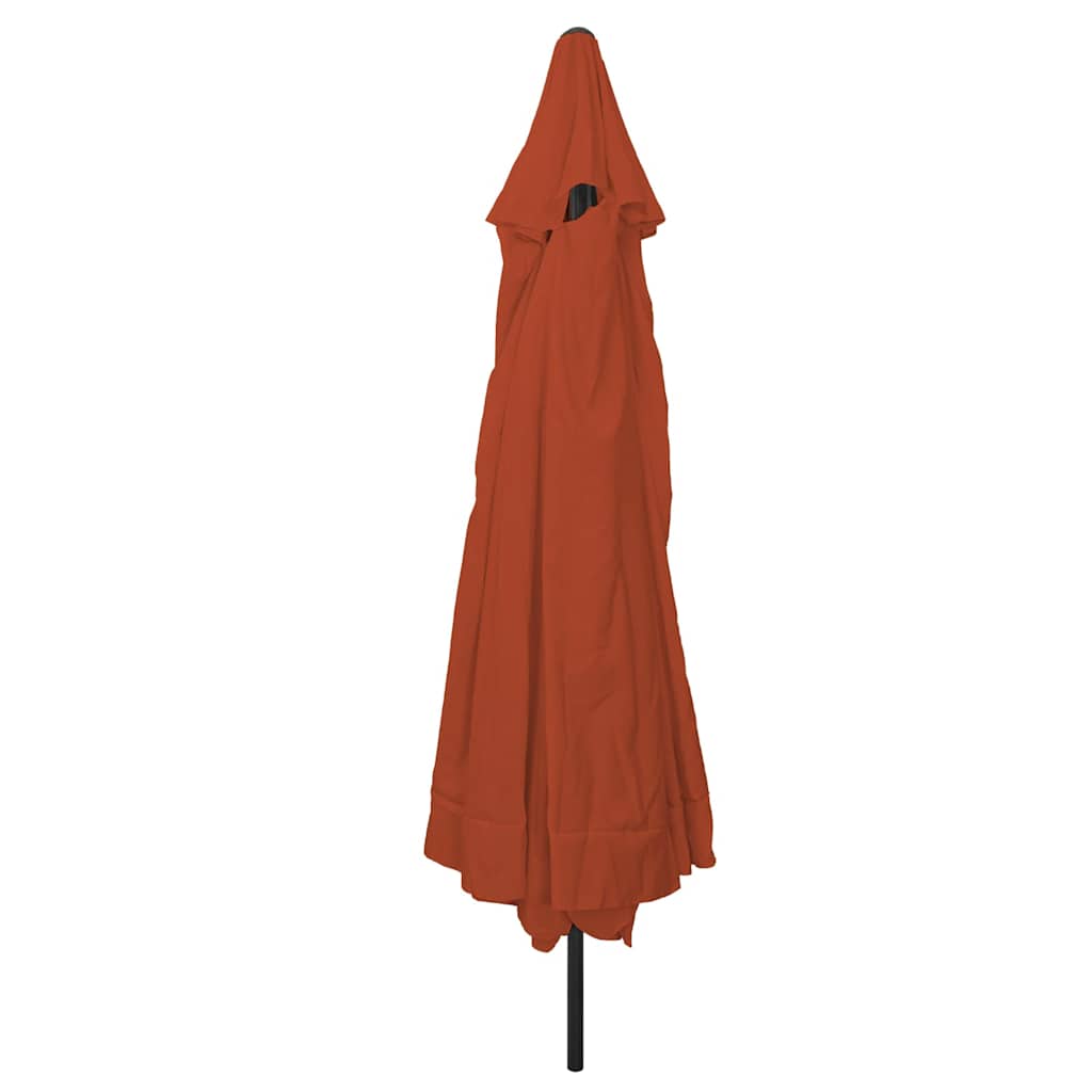 Garden Parasol Terracotta 394 x 394 x 248 cm