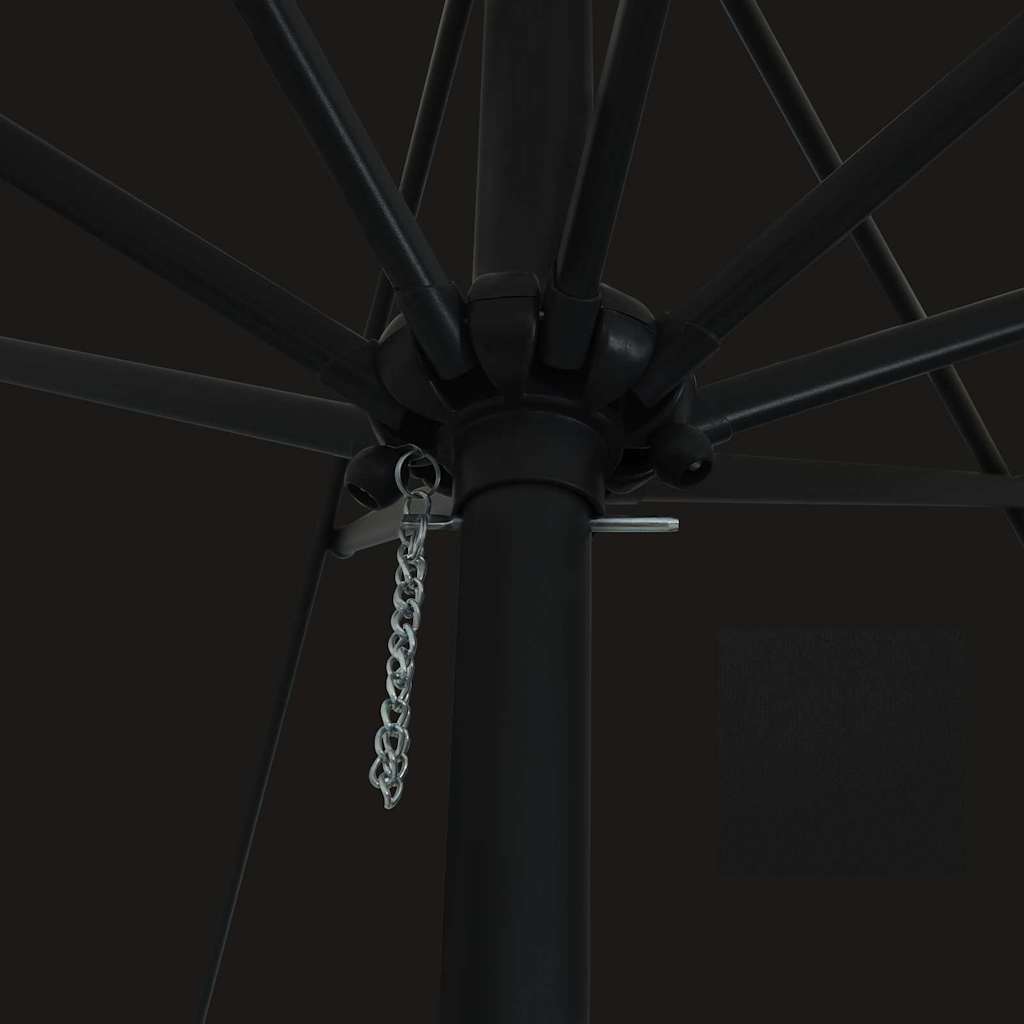 Garden Parasol Black 394 x 394 x 248 cm Polyester and Steel