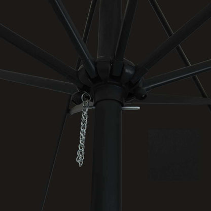 Garden Parasol Black 394 x 394 x 248 cm Polyester and Steel