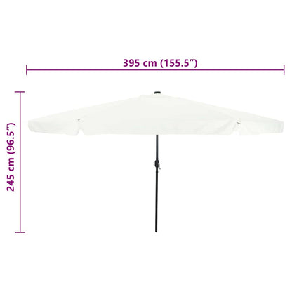 Garden Parasol Sand and Anthracite 395 x 395 x 245 cm Polyester