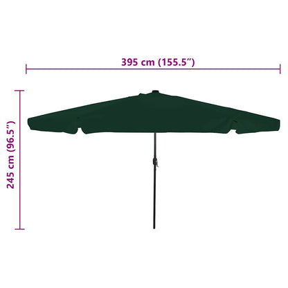 Garden Parasol Green 395 x 395 x 245 cm Polyester