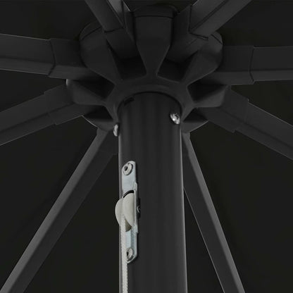 Garden Parasol Black 395 x 395 x 245 cm Polyester