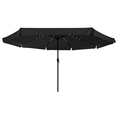 Garden Parasol Black 395 x 395 x 245 cm Polyester