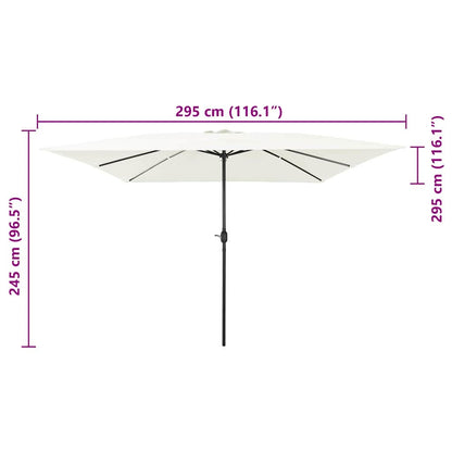 Garden Parasol Sand 295 x 295 x 245 cm Polyester and Steel