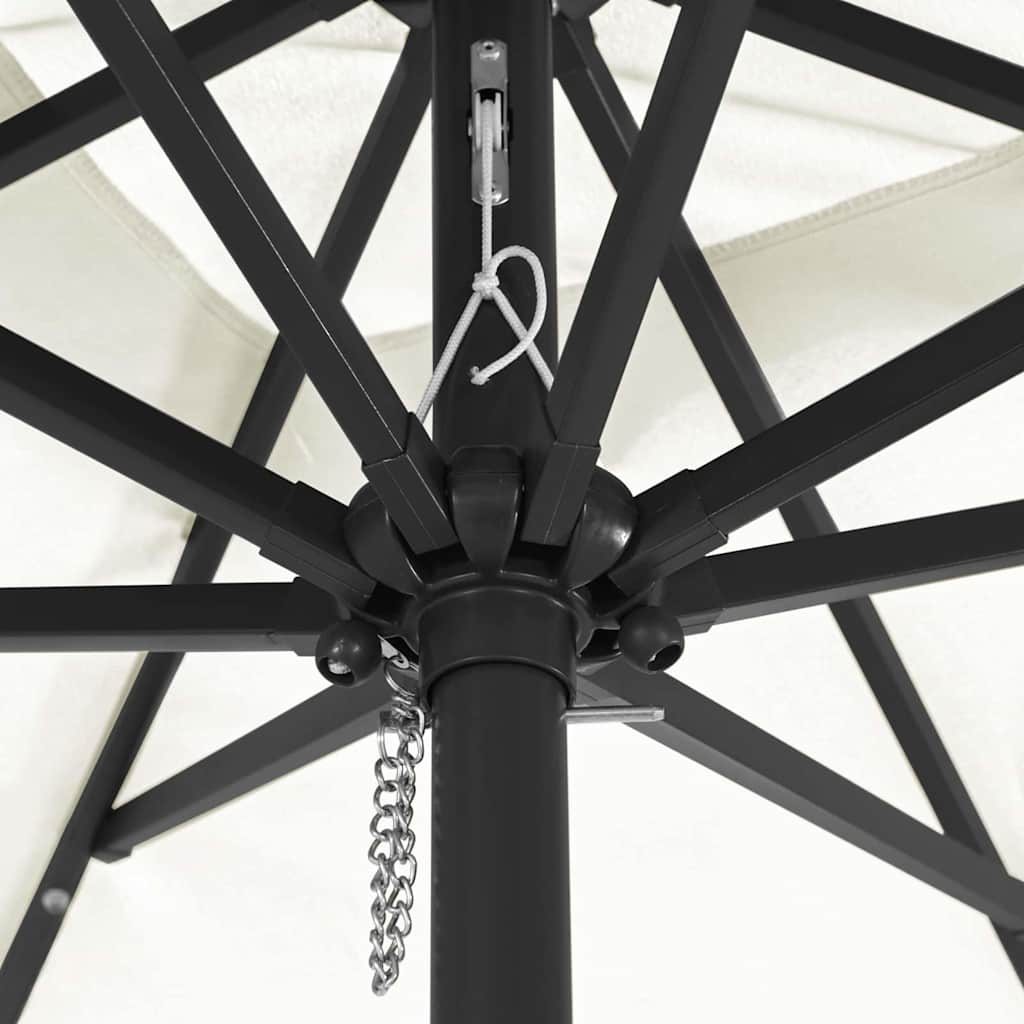 Garden Parasol Sand 295 x 295 x 245 cm Polyester and Steel