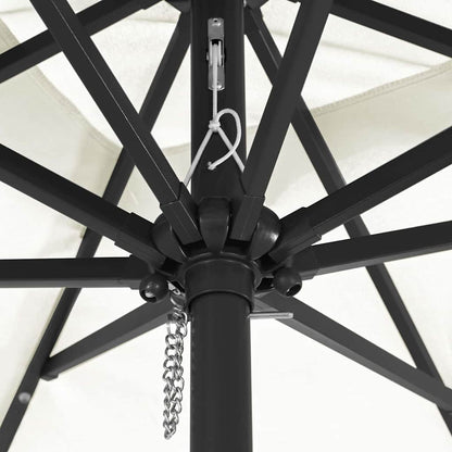 Garden Parasol Sand 295 x 295 x 245 cm Polyester and Steel