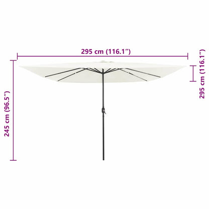 Garden Parasol Sand 295 x 295 x 245 cm Polyester and Steel