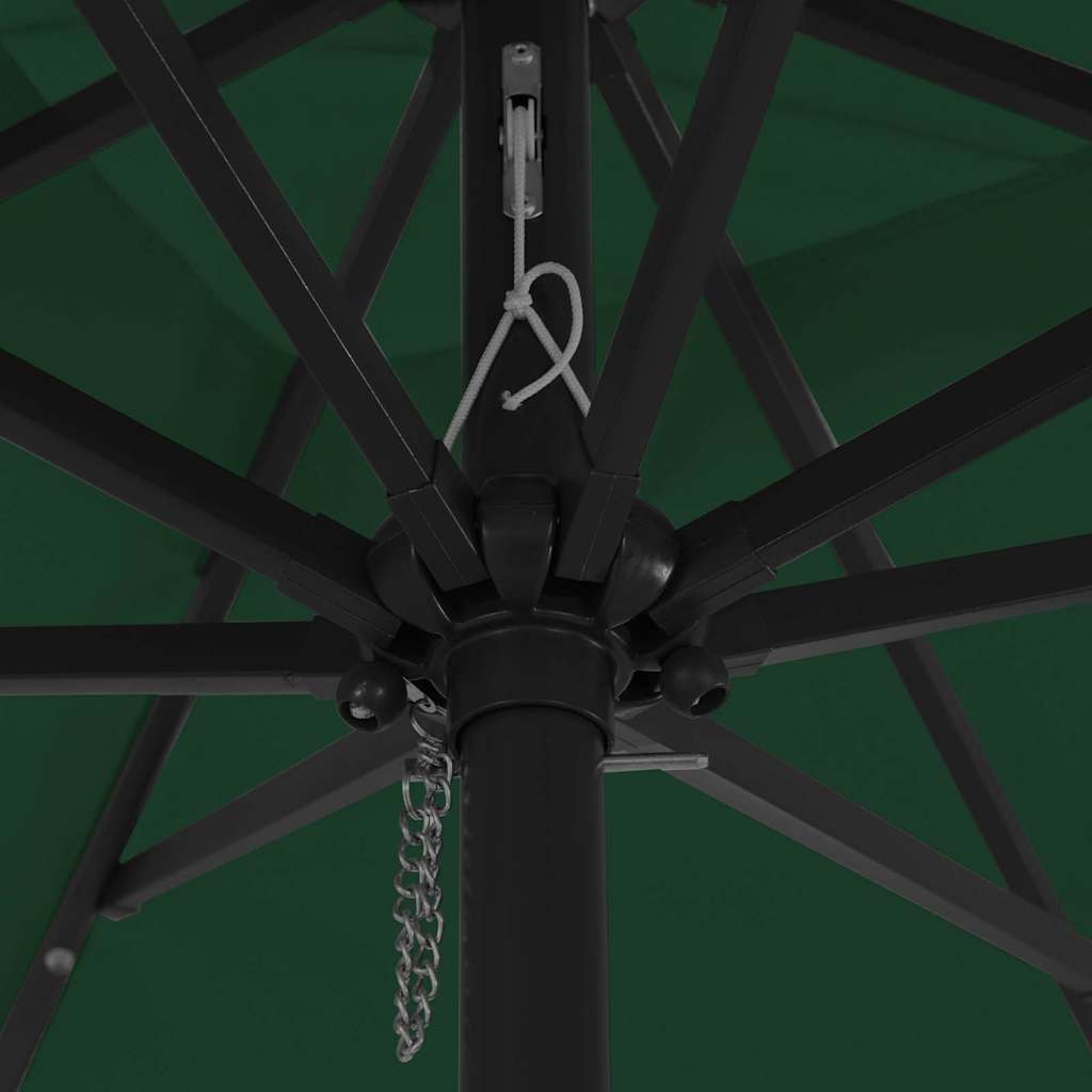 Garden Parasol Green 295 x 295 x 245 cm Polyester and Steel