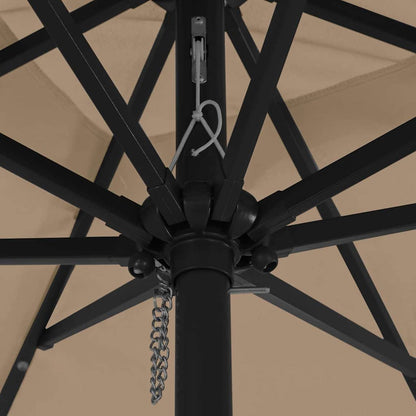 Garden Parasol Taupe 295 x 295 x 245 cm Polyester and Steel