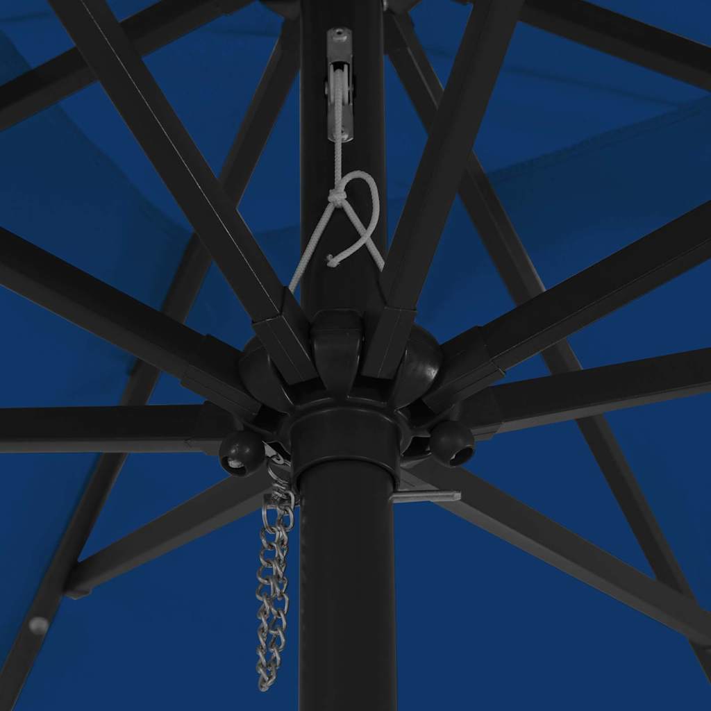 Garden Parasol Azurblau 295 x 295 x 245 cm Polyester and Steel